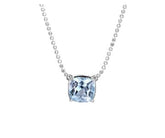Silver Necklace with a Blue Topaz